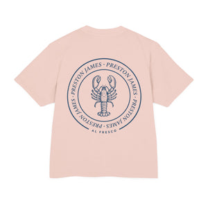 Lobster Stamp Boxy Tee · Mediterranean Blue
