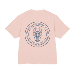 Lobster Stamp Boxy Tee · Mediterranean Blue