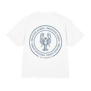 Lobster Stamp Boxy Tee · Mediterranean Blue
