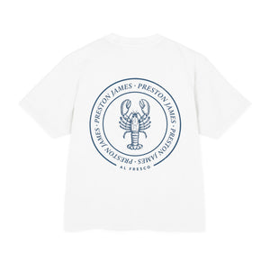 Lobster Stamp Boxy Tee · Mediterranean Blue